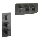 Cutout image of JTP Hix Brushed Black Triple Shower Valve